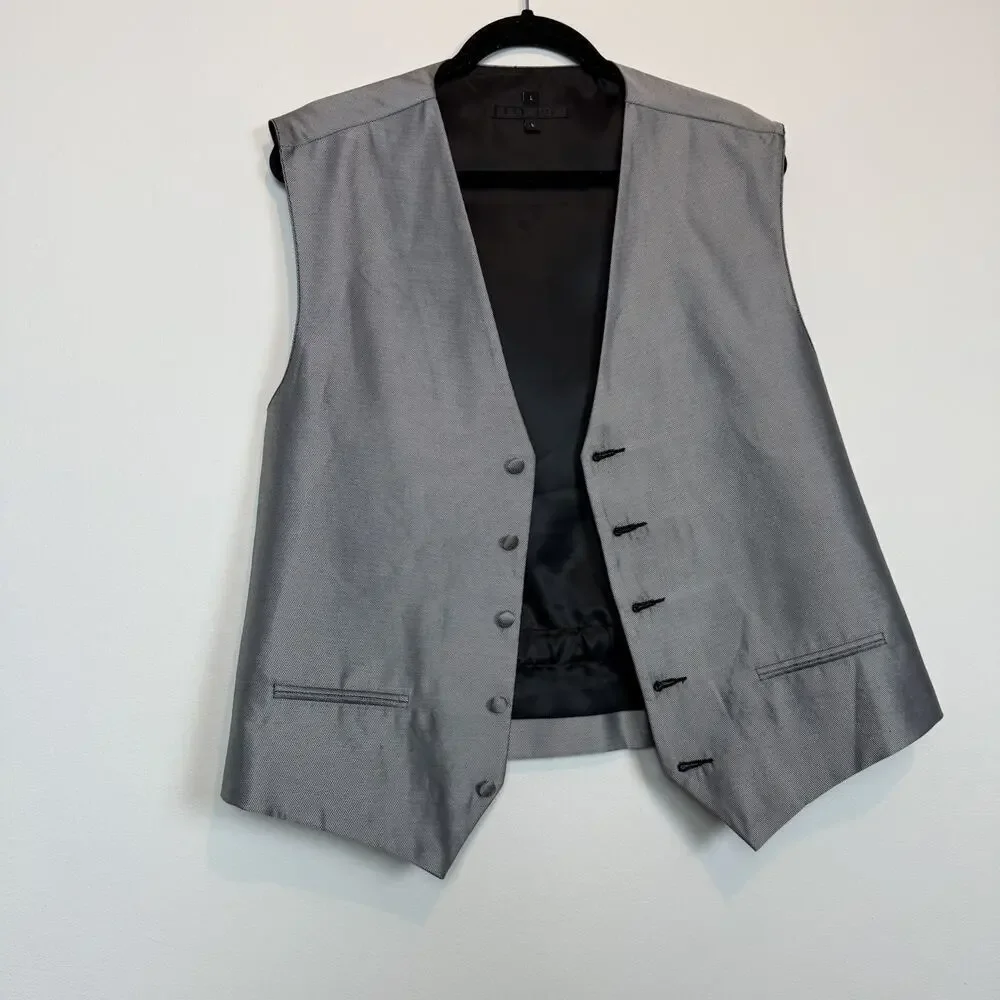 Rolfe Formal silver metalllic waistcoast vest size large suit